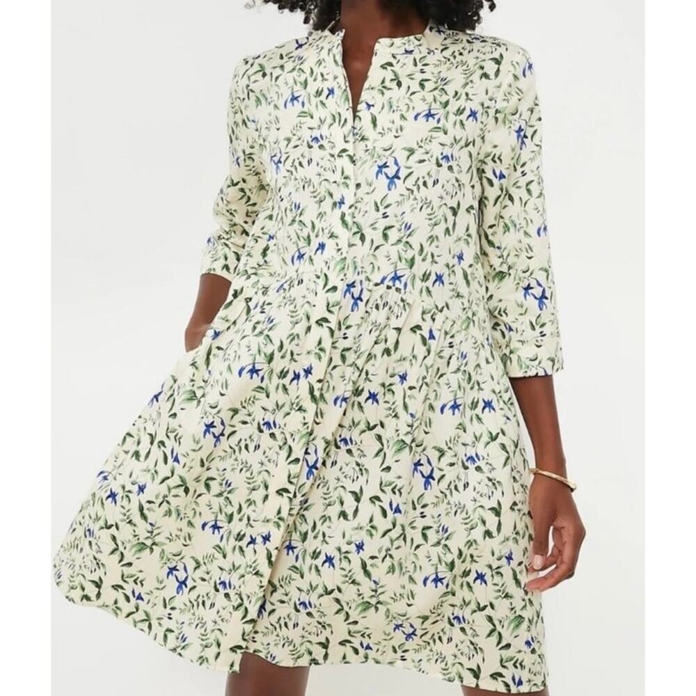 Tuckernuck Royal Dress in Cream with Blue & Green Small Floral // Sz XXXL